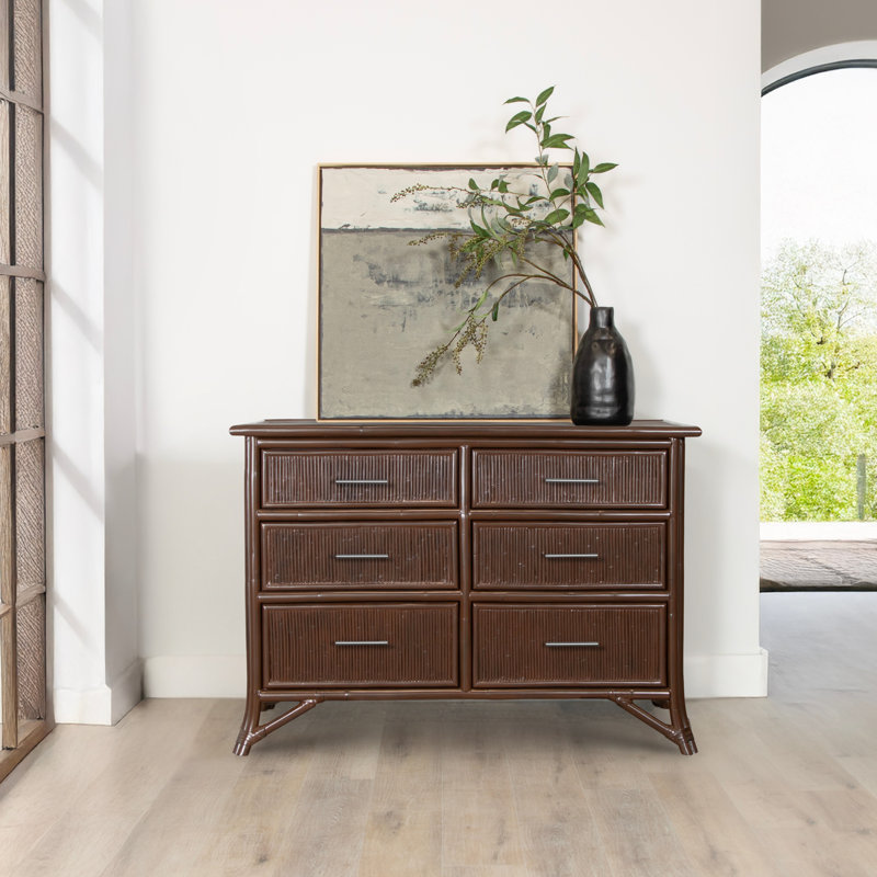 Bermuda 6 Drawer 48" W Double Dresser, Cocoa