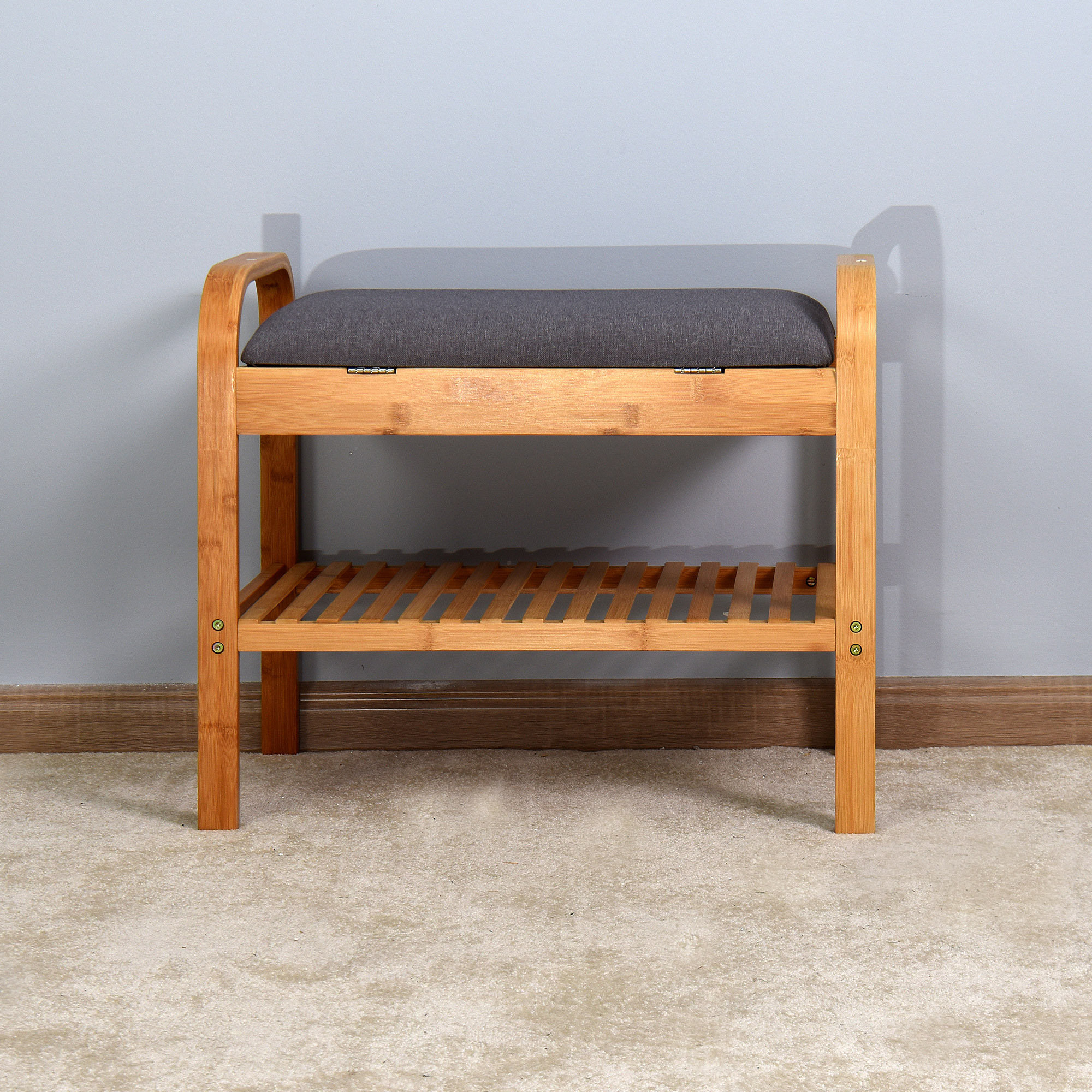 George Oliver Igors Manufacture Wood Shelves Storage Bench