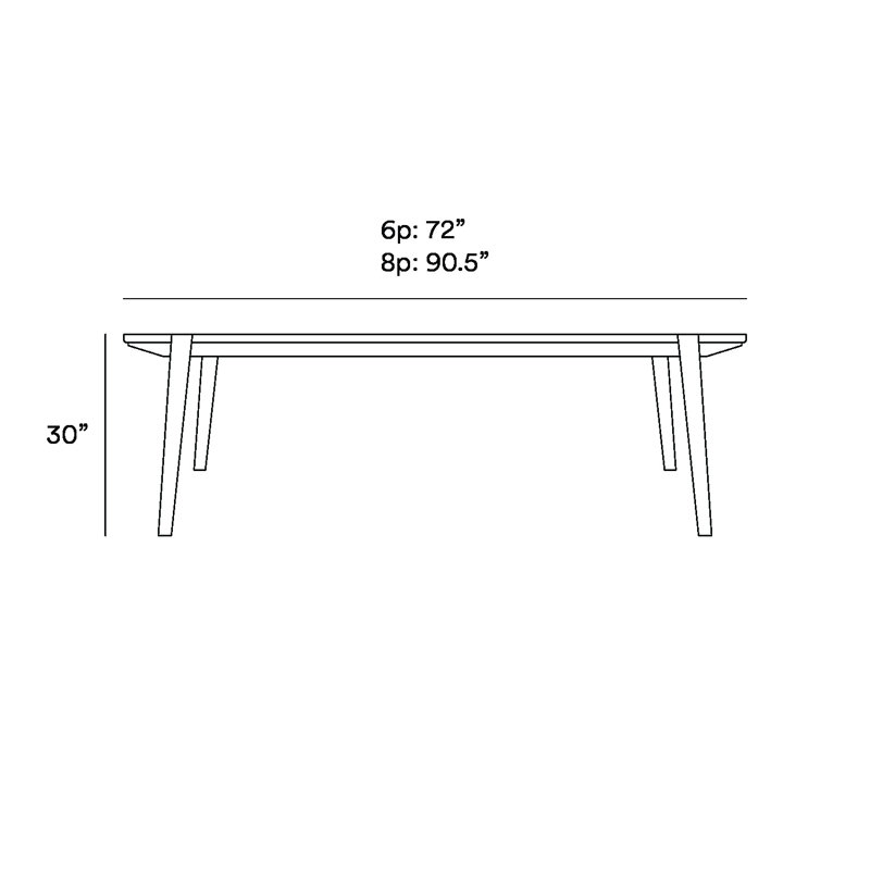 Apanas Dining Table, 30" H x 72" L x 39.5" W