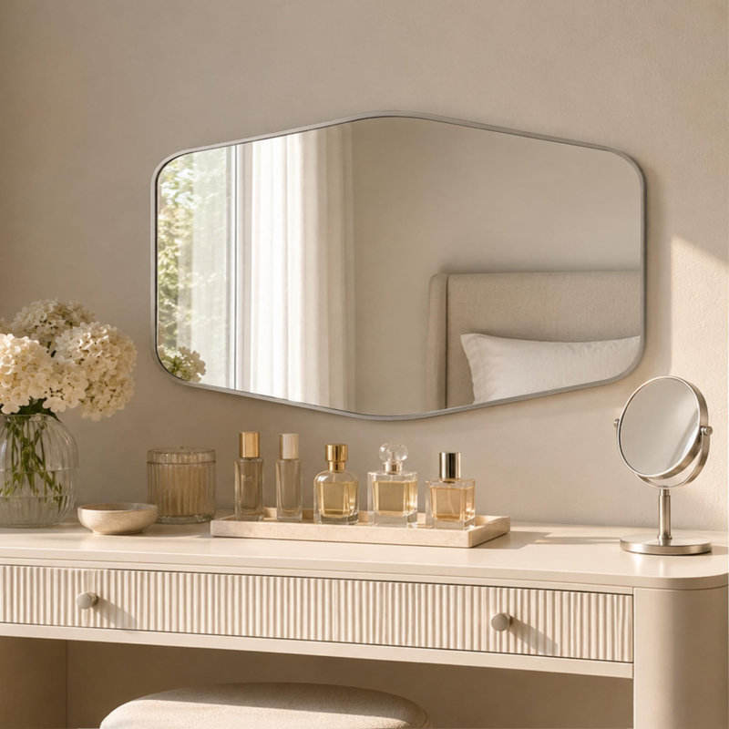 Miroir d'appoint Modern, Nickel brossé