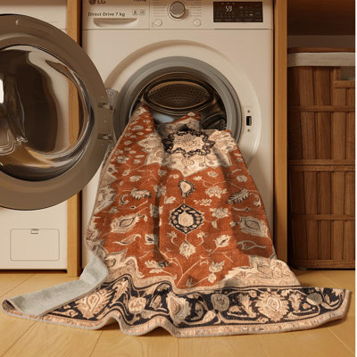 Tapis brun lavable à la machine