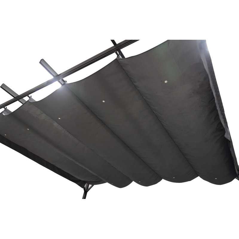 9,7 pi L 11,6 pi. D Pergola en acier avec auvent