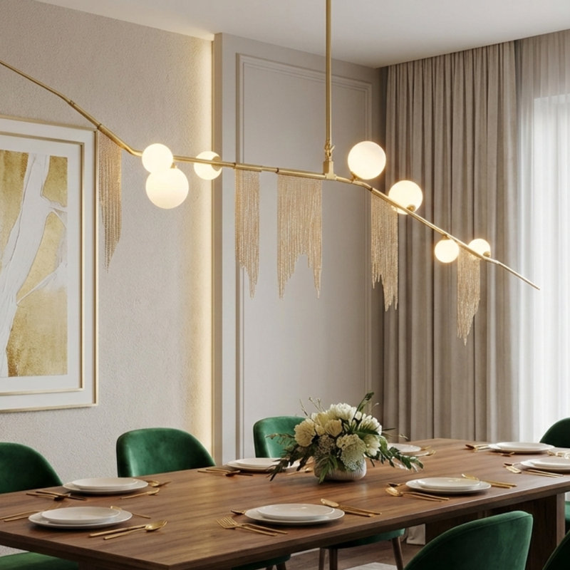 Lustre linéaire transitionnel à 7 lumières