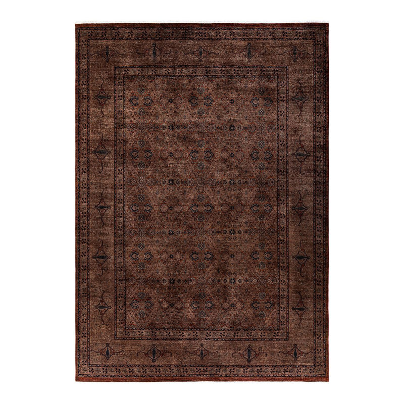 Yovela One-of-a-Kind Large Brown Hand-Knotted Wool Area Rug