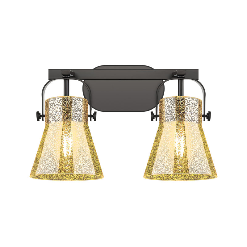 Éclairage pour meuble-lavabo mural 6 po 2 lumières Sidman, Fumée, Noir mat, Deux lumières