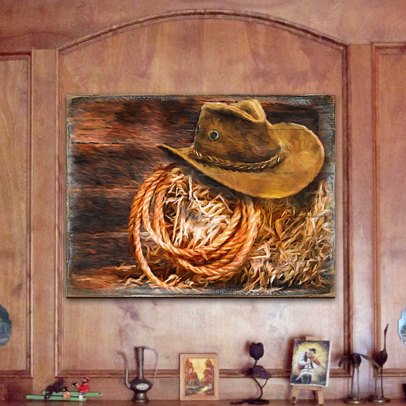 Bloc de bois cowboy hat Lothen, H 9 po x l 12 po x P 1 po