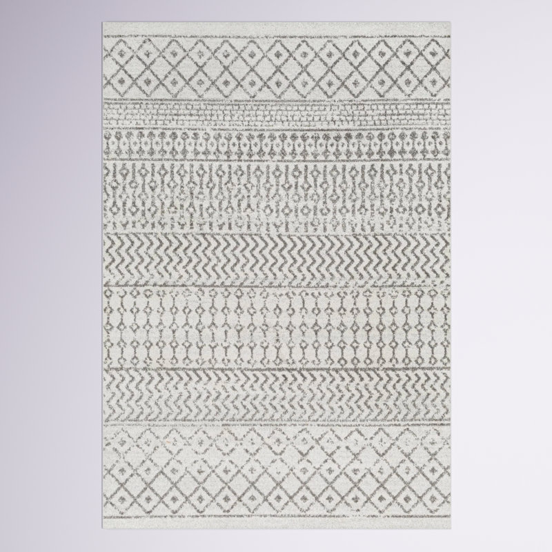 Bernhard Global Ivory/Gray Area Rug, Rectangle 10' x 13'