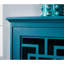 Buffet bleu sarcelle 60 po, conception pratique, pieds en bois massif, buffet avec tablettes réglables et cadre
