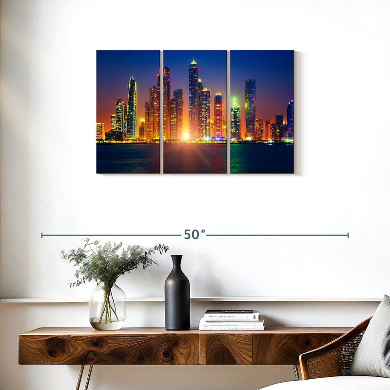 Lever de soleil à Dubaï, H 20 po x l 33 po
