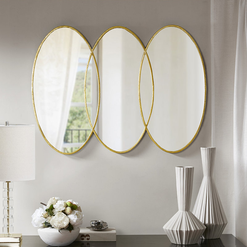 Eclipse Trio Overlapping Oval Gold Wall Mirror