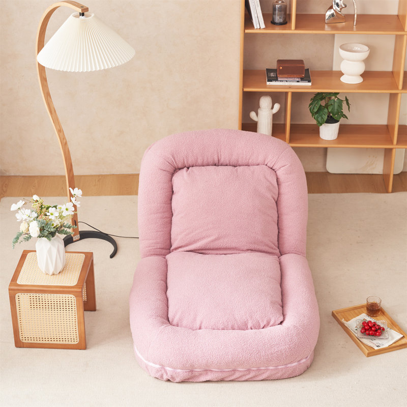Canapé-lit triple rabattable, H 30 po x l 35,8 po x P 42,5 po, Rose