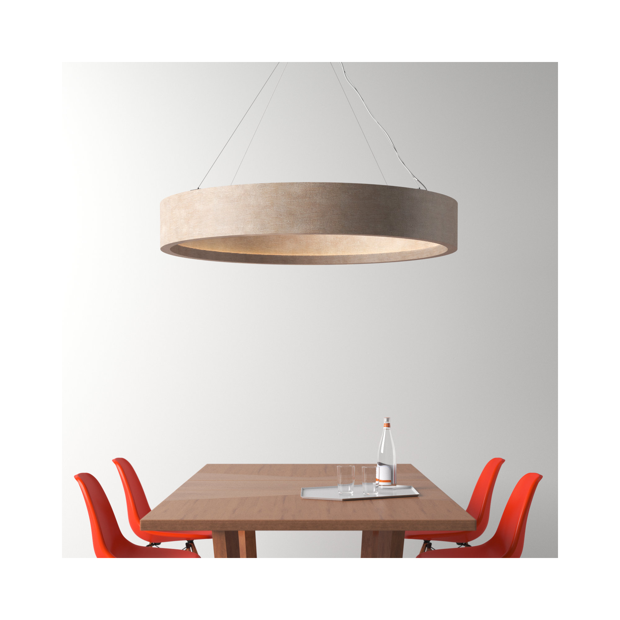 Lottie Single - Light Chandelier, Dark Walnut, 25" H x 48.5" W x 48.5" D