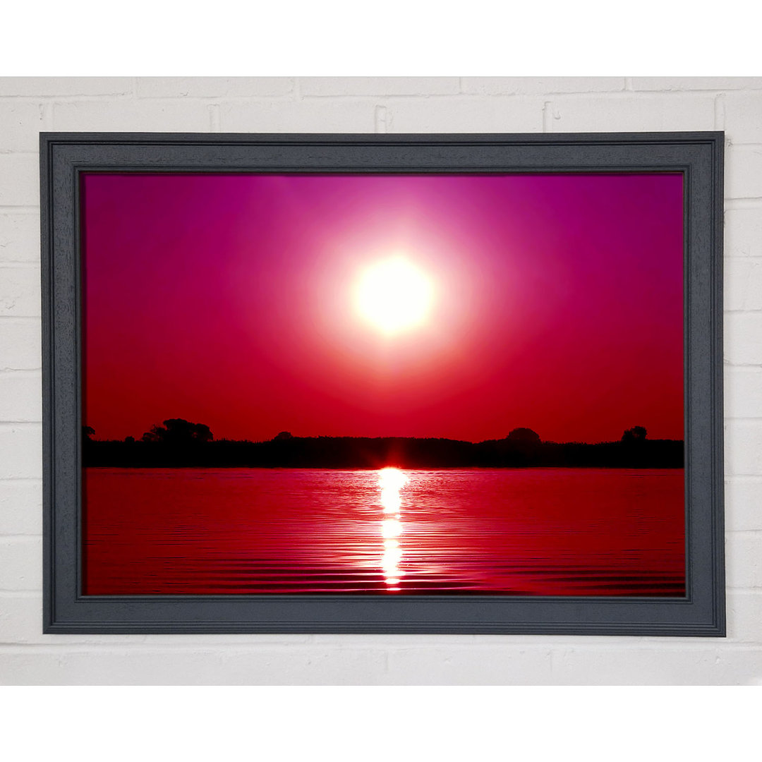 Pink Lake Sun - Einzelner Bilderrahmen Kunstdrucke