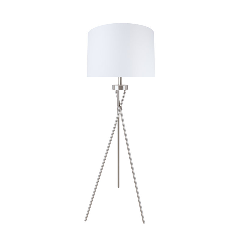 53'' Satin Nickel Tripod Floor Lamp