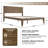 Arvion Queen Size Transitional Modern Solid Wood Platform Bed Frame, ARB-46-Q, with Panel Headboard & Japanese Joinery, Chestnut Brown, No Box Spring Needed-357193830-357193829