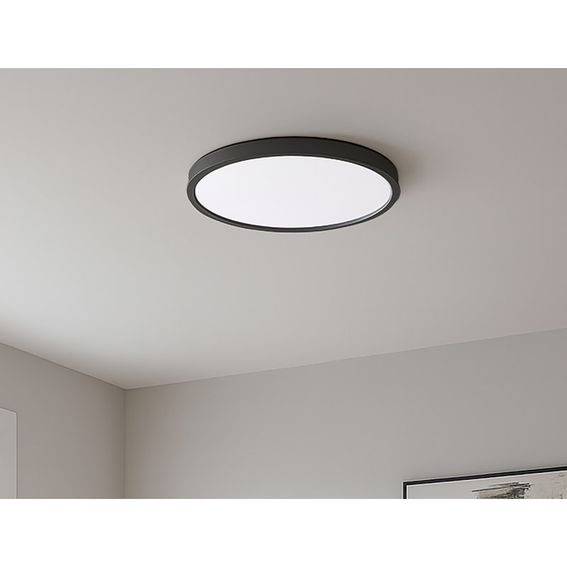 Edge - Round - 16'' LED Flush Mount - Black, 25 W, Black