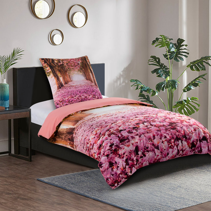 Cotton Floral Duvet Cover Set with Pillowcases Included