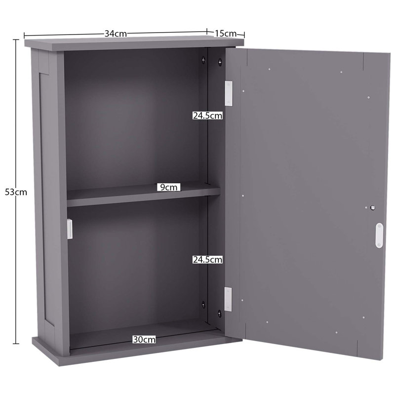 Aadhith Bathroom Cabinet, Grey