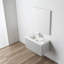 Meuble-lavabo flottant 36 po avec lavabo en acrylique Lovold - Armoire murale en bois avec façade cannelée, tiroirs à fermeture en douceur et design moderne-87851084