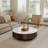 35.5" Modern Round Coffee Table, Sintered Stone Table top, Solid Wood Coffee Table for Livingroom-443941260
