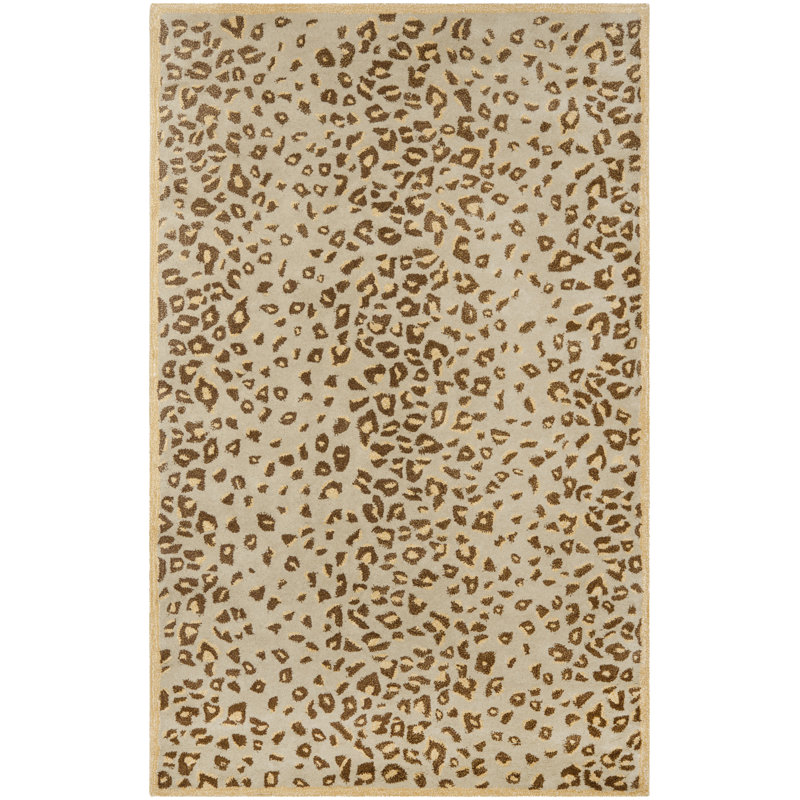 Jamon Martha Stewart Hand Tufted Wool/Viscose Animal Print Rug in Horizon Sand Beige, Rectangle 9' x 12'