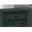 Table d'appoint, table de chevet, tiroir de rangement, bout, table d'appoint, chambre à coucher, lampe, rangement, placage bleu antique, transitionnel