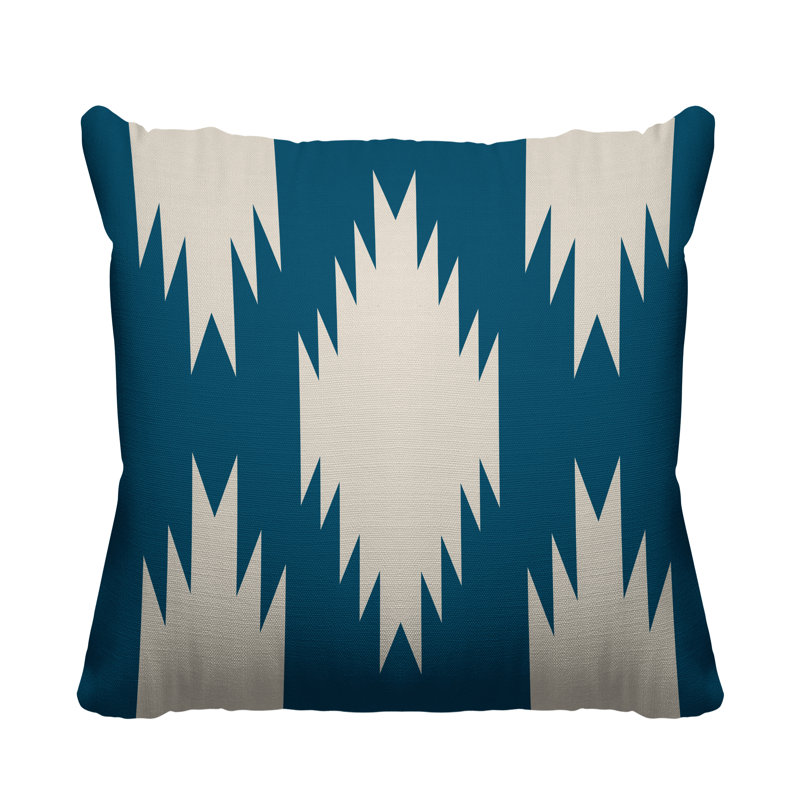 Coussin intérieur / extérieur Yuma Southwestern, Turquoise, L 19 po x H 19 po
