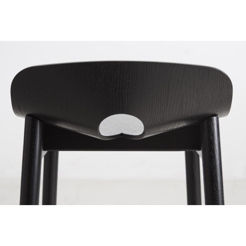 Mono Bar Stool, Counter Stool (25.59'' Seat Height), Oak/Black