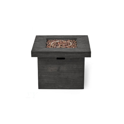 ANCHORAGE 32'' WOOD SQUARE MGO FIRE PIT GREY - 40,000 BTU