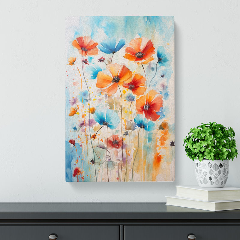 Wildflowers Gestural - Wrapped Canvas, 60cm H x 40cm W x 3cm D