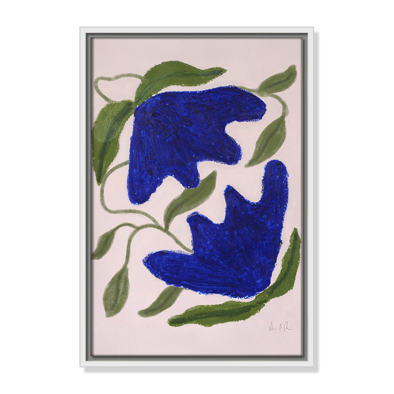 «Colette Blue Anemones» par Camilla Bergqvist, H 19,5 po x l 13,5 po, Blanc