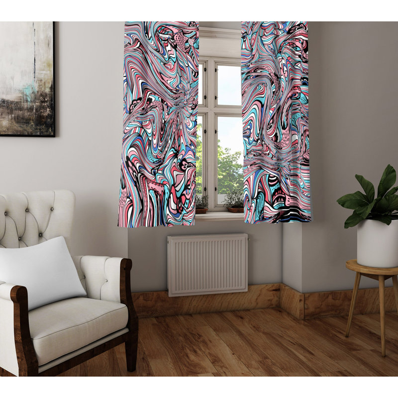 Paire de rideaux semi-transparents Swirl, L 40 po x L 82 po