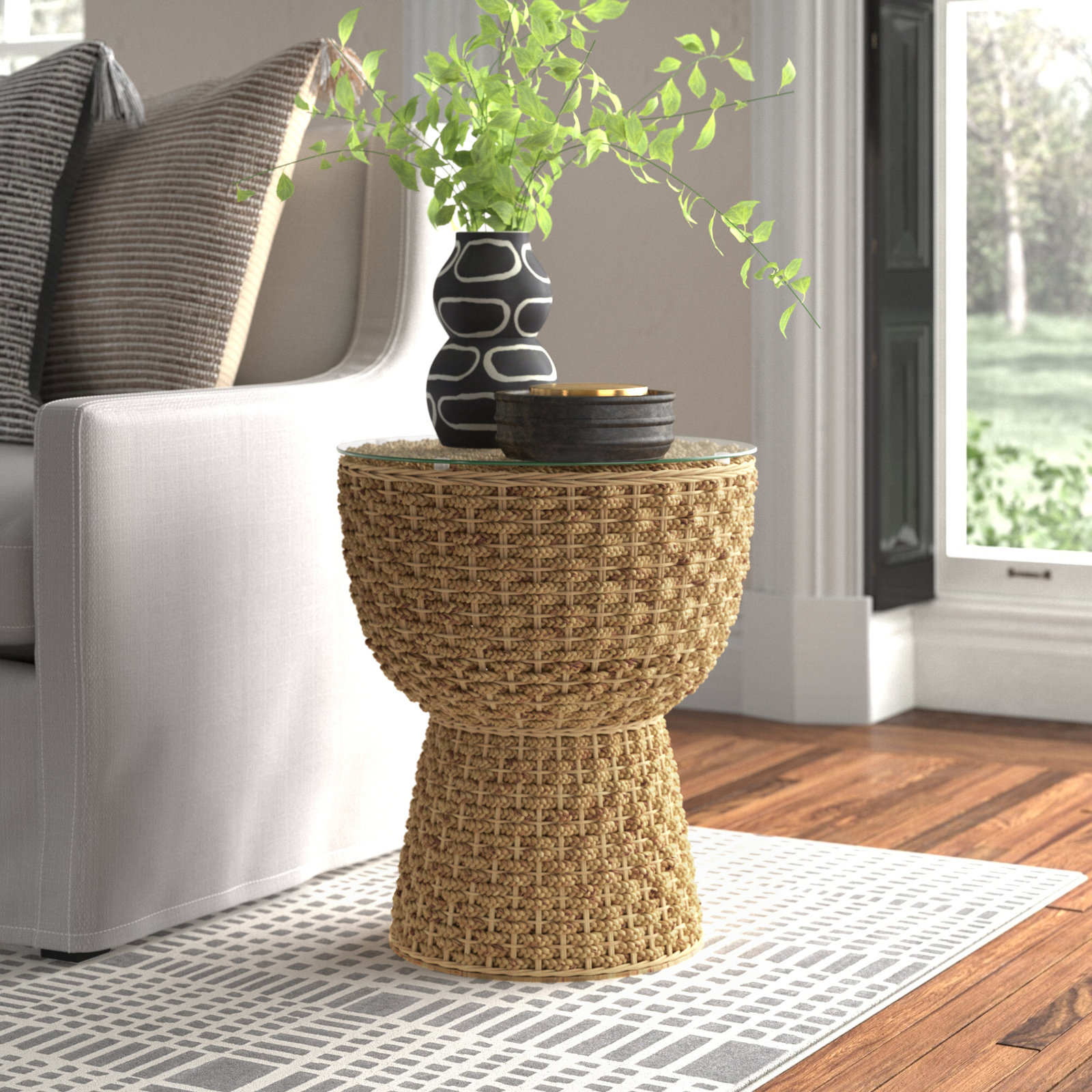Alza Glass End Table