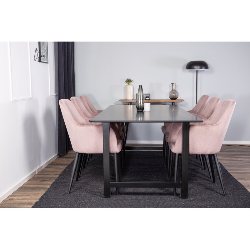 Kirk 6 - Person Dining Set, Dusty Pink