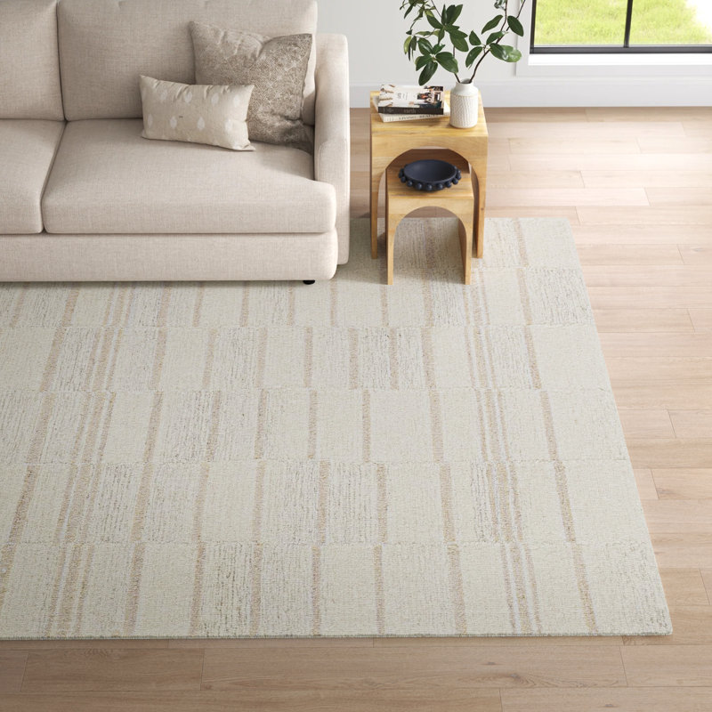 Demie Hand Tufted Wool Abstract Area Rug, Rectangle 8'10" x 12'