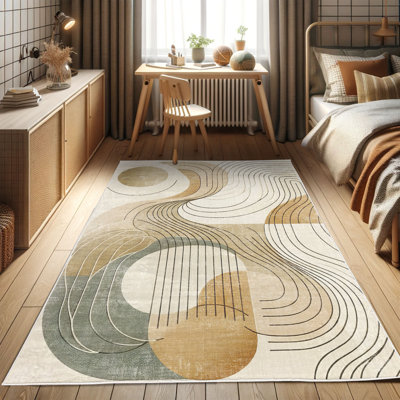 Machine Printed 229cm X 157cm Area Rug