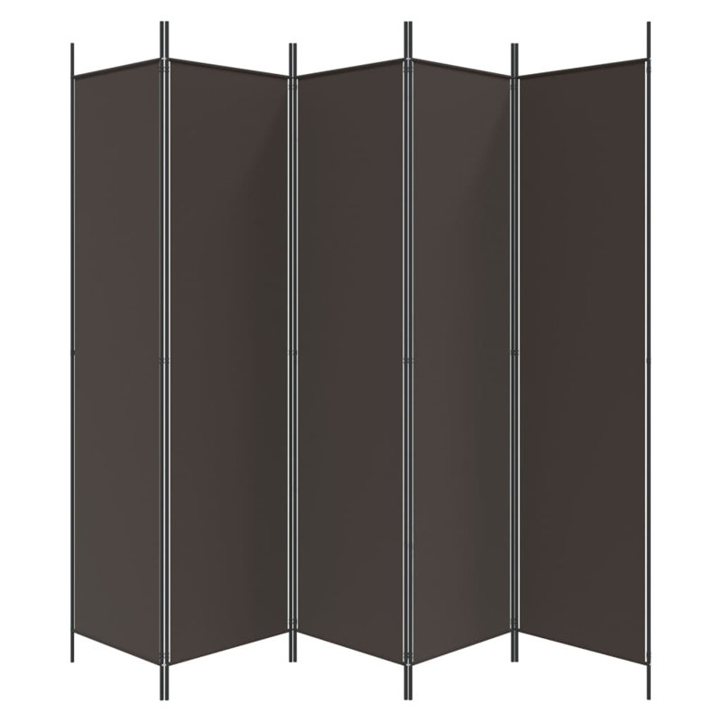 Kasimir Folding Room Divider, 5, 200cm H x 250cm W, Brown