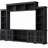 ON-TREND Minimalism  Entertainment Wall Unit With Bridge,  TV Console Table  Tvs Up To 70", Multifunctional TV Stand With Tempered Glass Door,-105490918