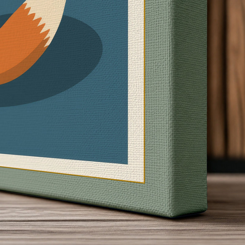 Fox Modern - Wrapped Canvas, 36x24 - 91.4 x 61.0 cm, Sage Border