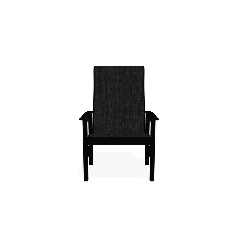 Leeward Sling Marine Grade Polymer Arm Chair, Augustine Shadow, Black