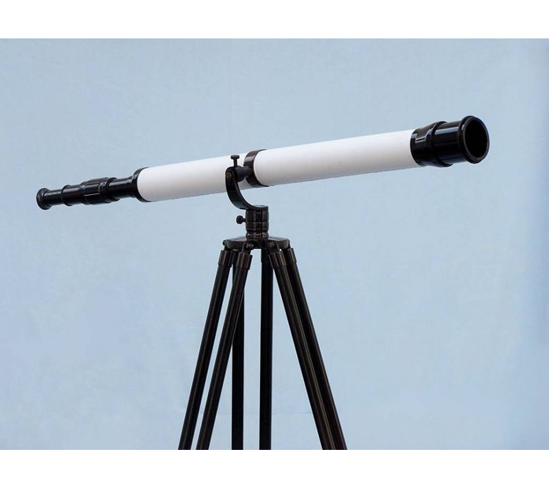 Milana Entertainment Decorative Telescope, Bronze/White/Black, 65" H x 9" W x 6" D