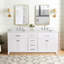 Meuble-lavabo 72 po avec comptoir en marbre d'ingénierie et lavabos doubles blancs