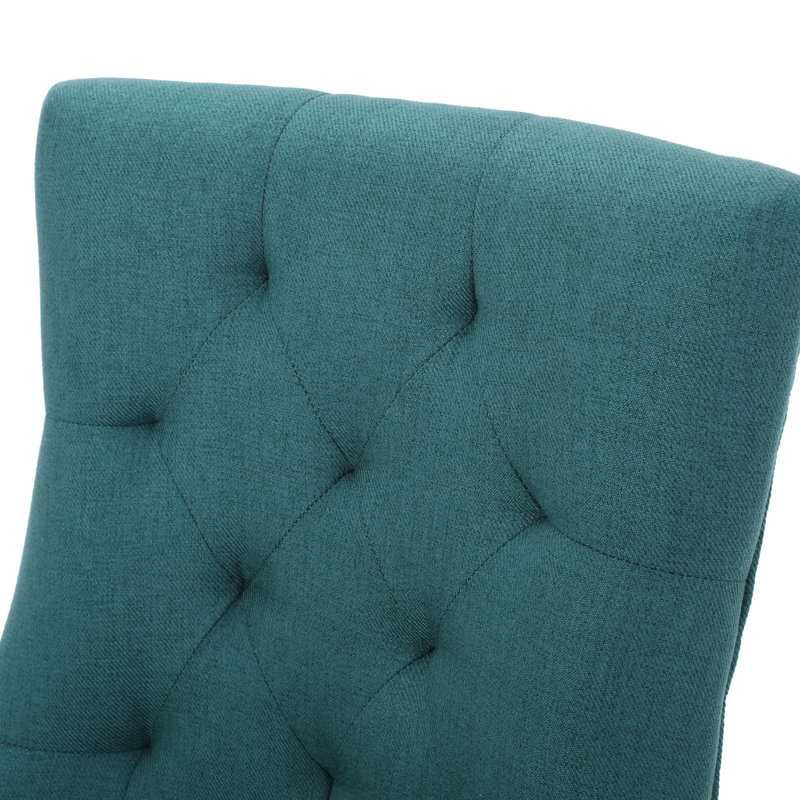 Chaises de salle à manger rembourrées Modern, Mélange de polyester bleu sarcelle foncé, 4