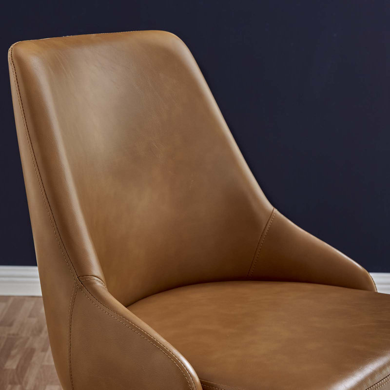 Chaise de bureau pivotante en cuir Designate, Brun clair