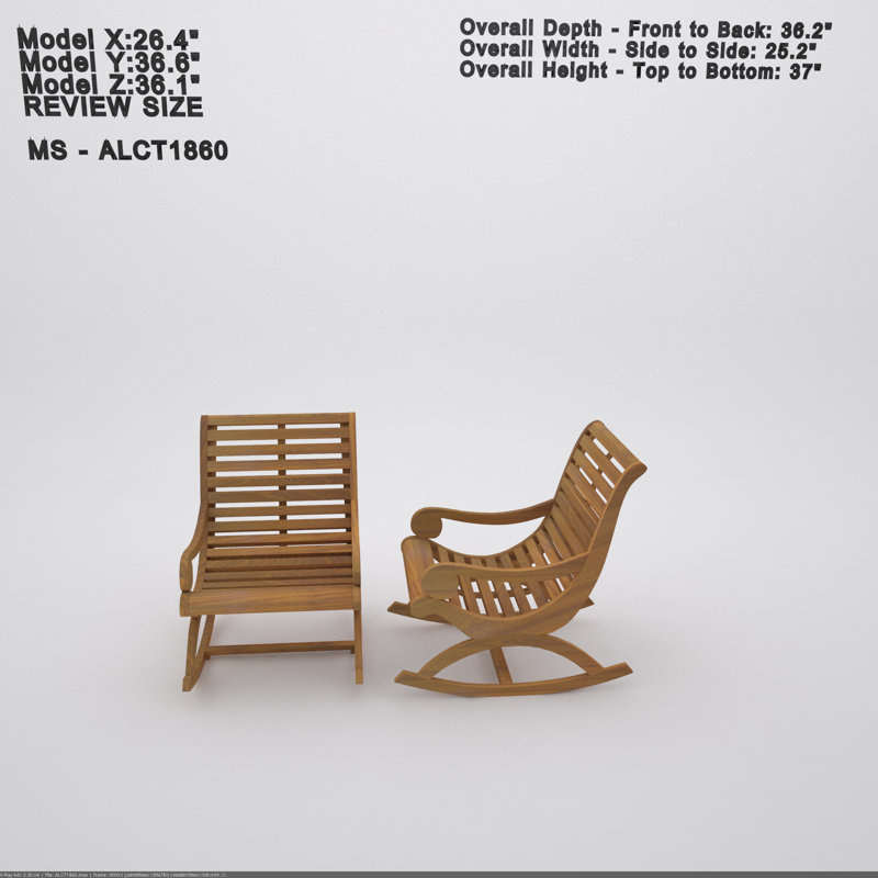 Teak Brown Eucalyptus Wood Outdoor Rocking Chair