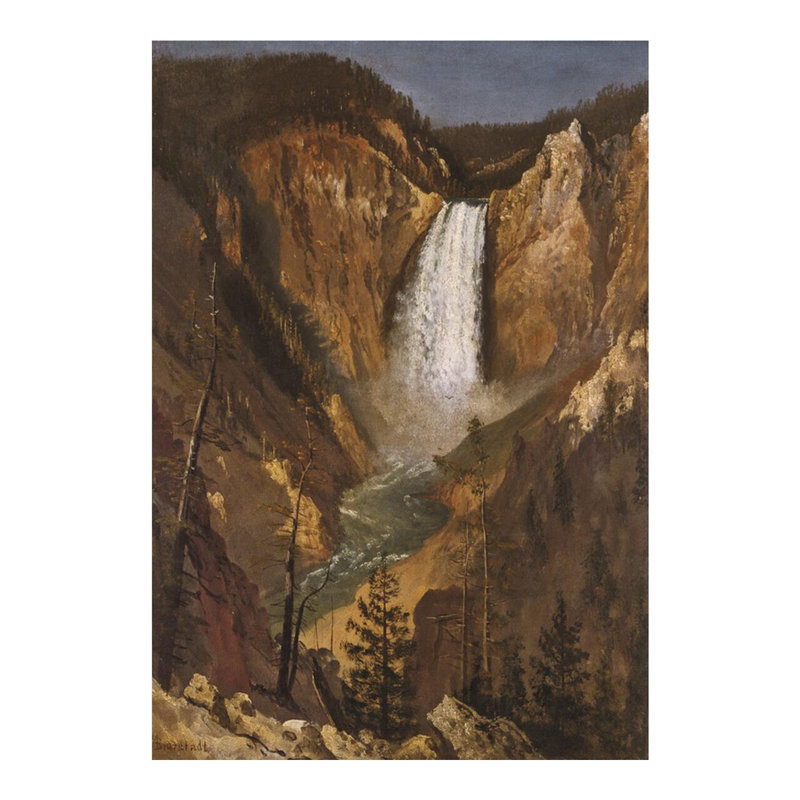 «Lower Falls of the Yellowstone» par Albert Bierstadt - Impression giclée, H 20 po x l 16 po
