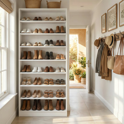 9 Tier Shoe Cabinet with Adjustable Shelves