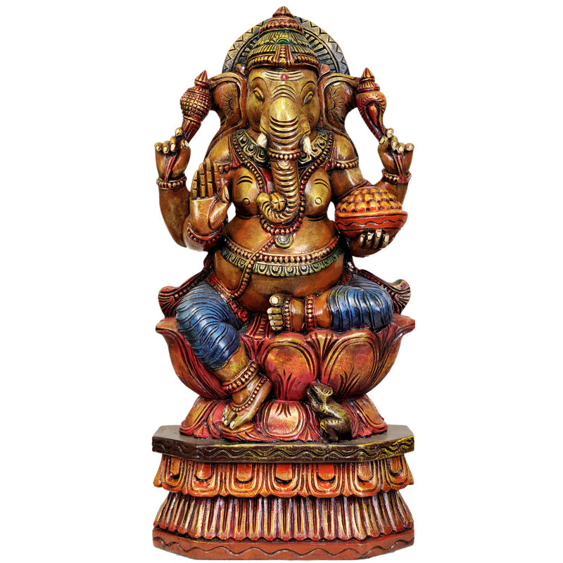 Lord Ganesha assis sur un lotus