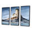 Le phare du cap Aniva sur l'île rocheuse - ensemble de 3 peintures sur toile à cadre flottant-751222081-751222080