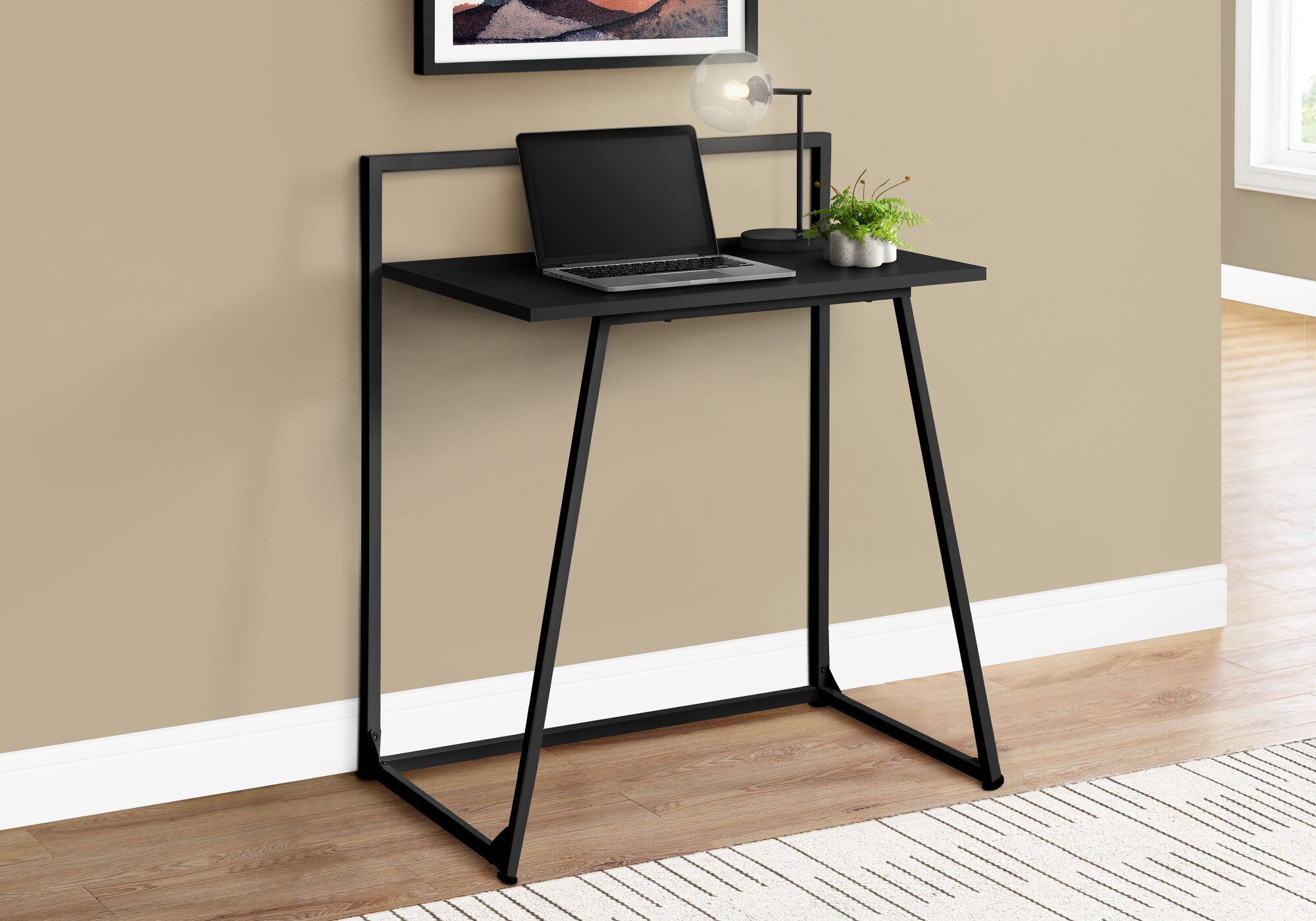 ErgoDesign Folding Computer Desk for Small Spaces, Simple Space-Saving Home Office Desk, Foldable Computer Table, Laptop Table, Writing Desk, Compact